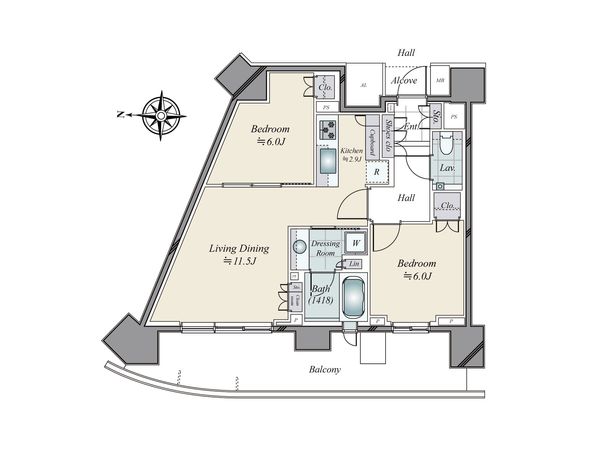 HARUMI FLAG SUN VILLAGE D棟 間取図