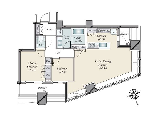 パークタワー勝どきサウス 間取図