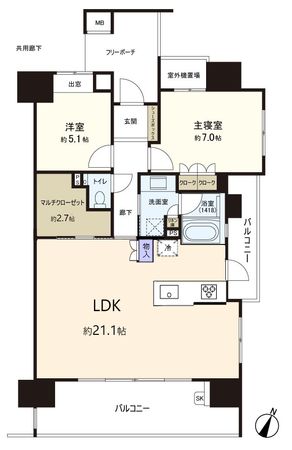 パークホームズ新井口グランデリス 間取図(平面図)