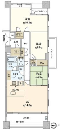 フォレストビュータワー鹿田町弐番館 間取図