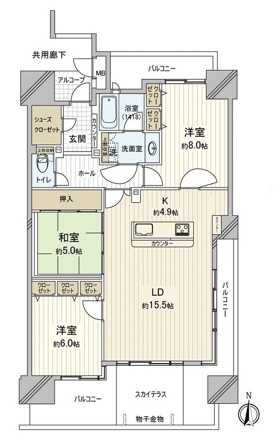 ロイヤルガーデン岡山駅前壱番館 間取図
