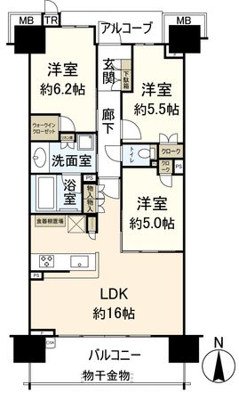 パークホームズ伊丹稲野ガーデンスクエア パークフロント 間取図(平面図)
