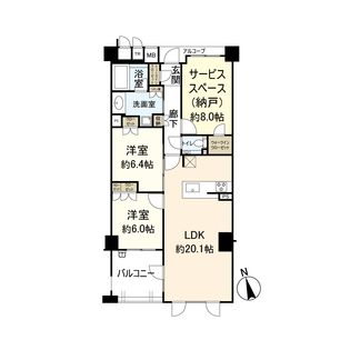 パークシュロス芦屋 間取図(平面図)