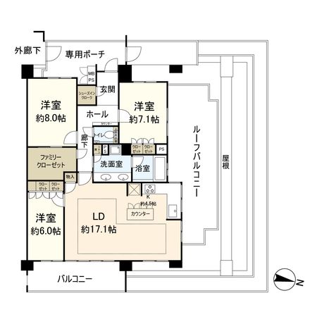 ライオンズ伏見桃山指月城 間取図
