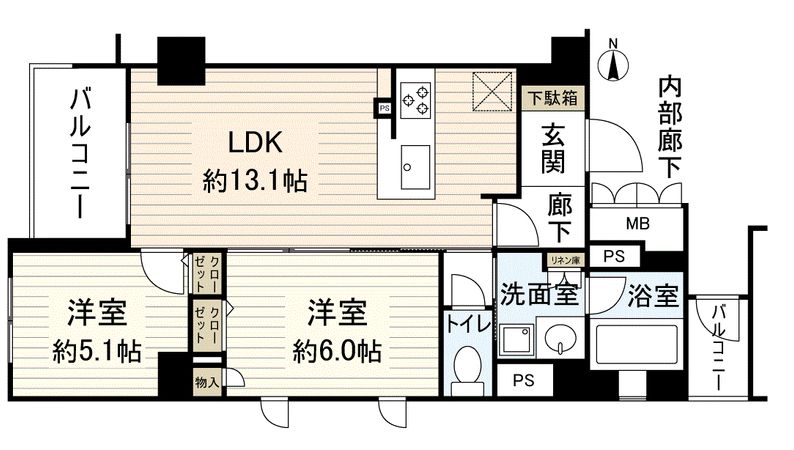 デュオヒルズ京都室町通鯉山町 間取図(平面図)