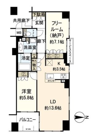 ジオ御所南 河原町二条 間取図