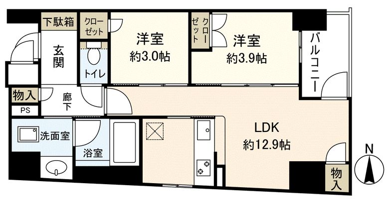 ソルレヴェンテ堀川高辻 間取図(平面図)
