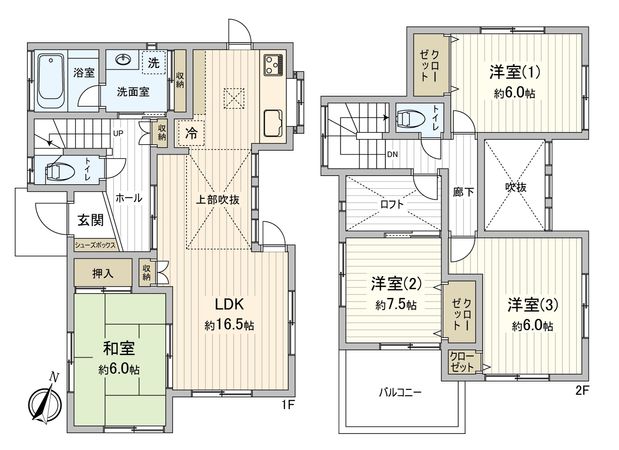 花咲二丁目戸建 間取図