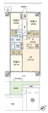 サングランデ津田沼 専用庭・駐車場1台分付