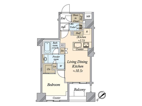 ウィルローズ築地 間取図(平面図)