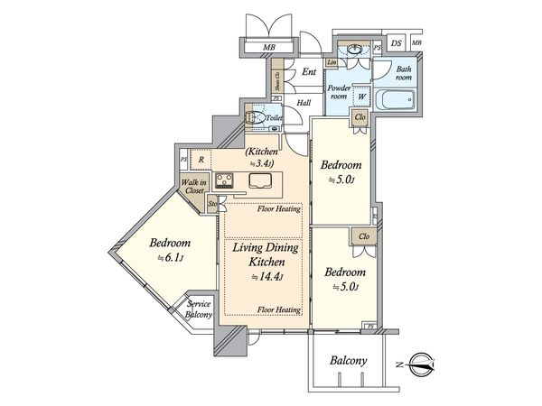 ベイサイドタワー晴海 間取図(平面図)