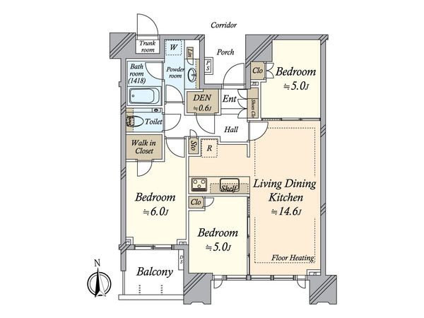 ドゥ・トゥール EAST 間取図(平面図) ドゥ・トゥール EAST 間取図(平面図)
