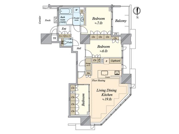 ドゥ・トゥール EAST 間取図(平面図) ドゥ・トゥール EAST 間取図(平面図)