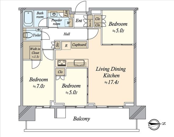 HARUMI FLAG SUN VILLAGE T棟 間取図(平面図) HARUMI FLAG SUN VILLAGE T棟 間取図(平面図)