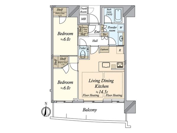 パークタワー晴海 間取図(平面図)