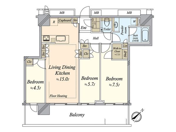 MID TOWER GRAND 間取図(平面図) MID TOWER GRAND 間取図(平面図)