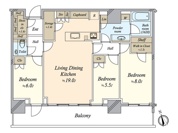 パークタワー勝どきミッド 間取図(平面図) 間取図(平面図)