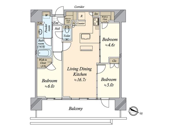 リビオタワー品川 間取図(平面図) リビオタワー品川 間取図(平面図)