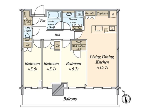 パークタワー勝どきミッド 間取図(平面図) パークタワー勝どきミッド 間取図(平面図)