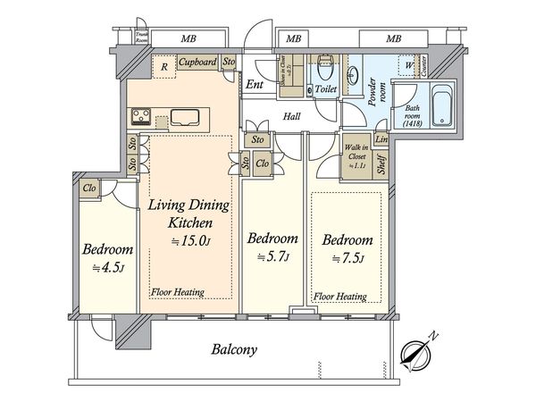 MID TOWER GRAND 間取図(平面図)