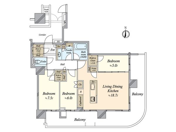 HARUMI FLAG PARK VILLAGE T棟 間取図(平面図) 間取図(平面図)