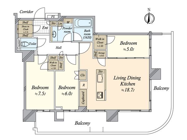 HARUMI FLAG PARK VILLAGE T棟 間取図(平面図)