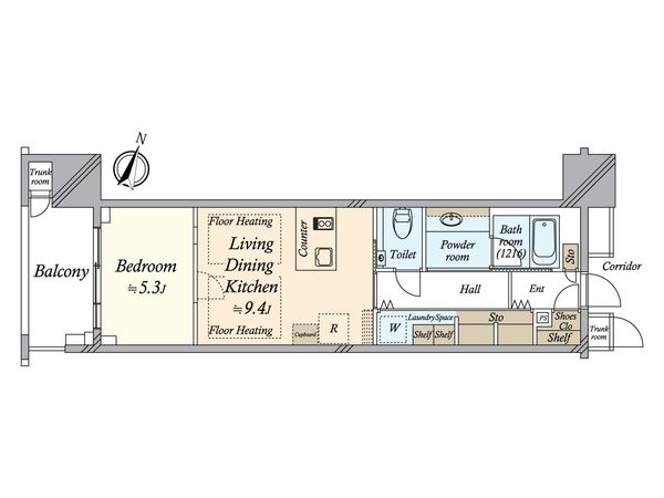 プラウド神田 間取図(平面図)