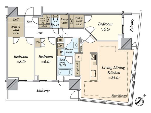 パークタワー勝どきミッド 間取図(平面図) パークタワー勝どきミッド 間取図(平面図)