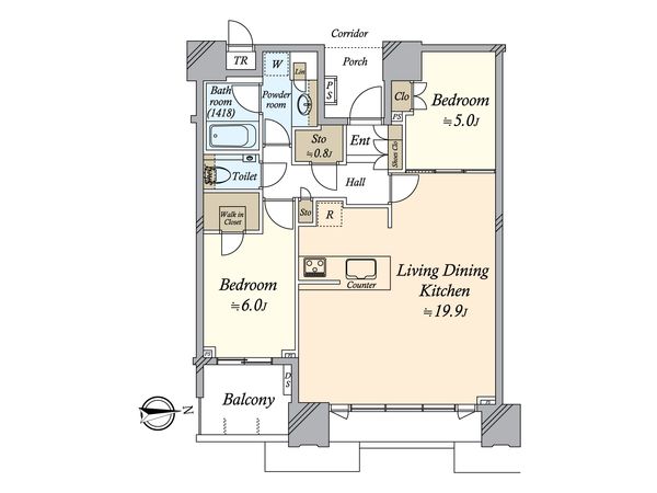 ドゥ・トゥール WEST 間取図(平面図)