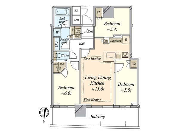 パークタワー晴海 間取図(平面図)