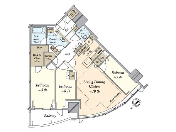 THE TOYOMI TOWER MARINE&SKY 西ウイング 間取図(平面図) 間取図(平面図)