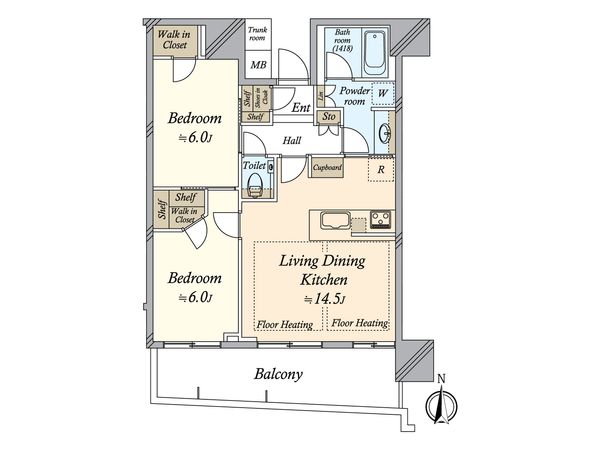 パークタワー晴海 間取図(平面図)