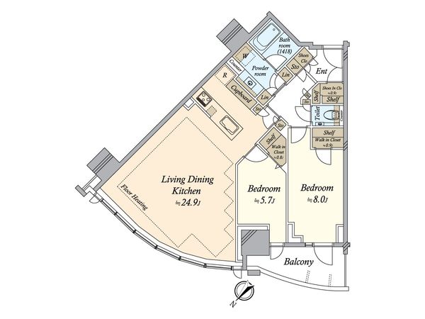 THE TOYOMI TOWER MARINE&SKY 西ウイング 間取図(平面図)