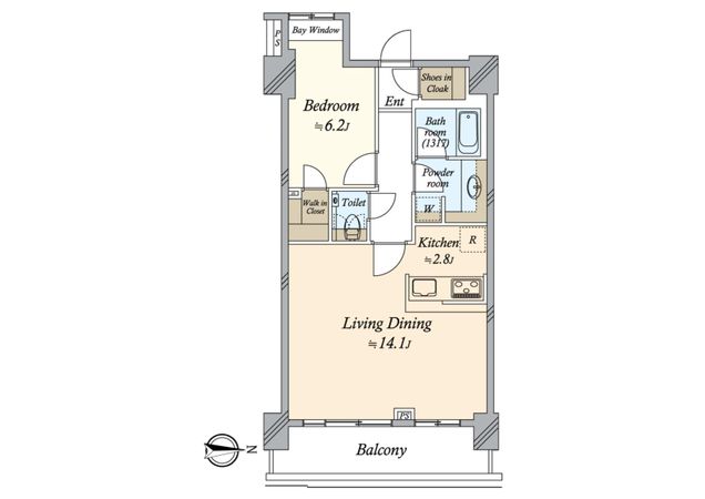 勝どきビュータワー 間取図(平面図)