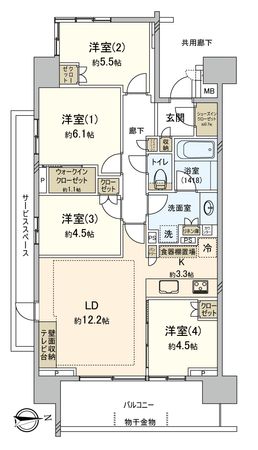 パークシティ柏の葉キャンパス ブライトサイト 間取図(平面図)