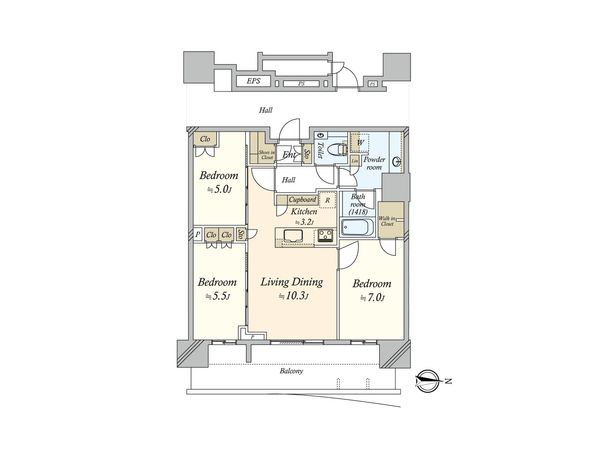 HARUMI FLAG SUN VILLAGE T棟 間取図(平面図)