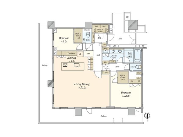 HARUMI FLAG PARK VILLAGE T棟 間取図(平面図)
