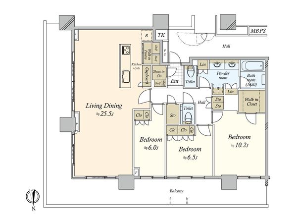 HARUMI FLAG SUN VILLAGE T棟 間取図(平面図) HARUMI FLAG SUN VILLAGE T棟 間取図(平面図)