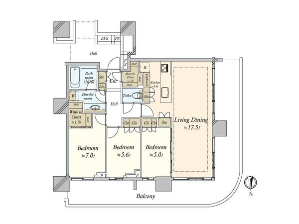 HARUMI FLAG SUN VILLAGE T棟 間取図(平面図) HARUMI FLAG SUN VILLAGE T棟 間取図(平面図)