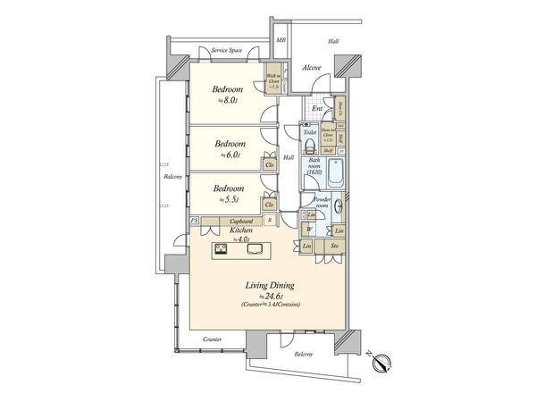 HARUMI FLAG PARK VILLAGE A棟 間取図(平面図) HARUMI FLAG PARK VILLAGE A棟 間取図(平面図)