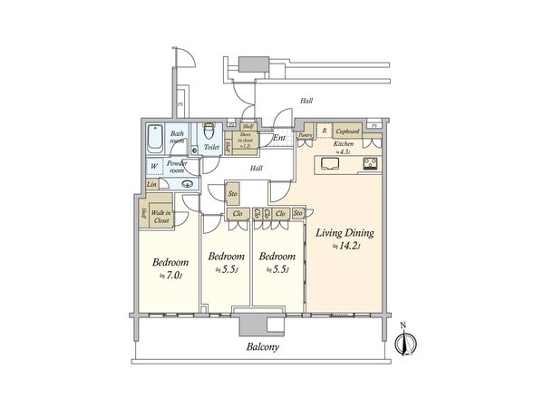 HARUMI FLAG PARK VILLAGE T棟 間取図(平面図) HARUMI FLAG PARK VILLAGE T棟 間取図(平面図)