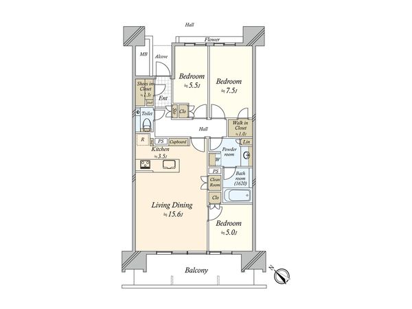 HARUMI FLAG SUN VILLAGE A棟 間取図(平面図) HARUMI FLAG SUN VILLAGE A棟 間取図(平面図)
