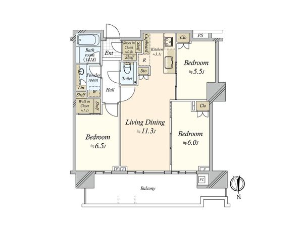 HARUMI FLAG PARK VILLAGE T棟 間取図(平面図) 間取図(平面図)