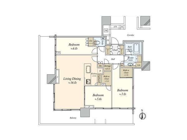 HARUMI FLAG SUN VILLAGE T棟 間取図(平面図)
