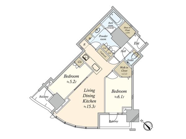 THE TOYOMI TOWER MARINE&SKY 東ウイング 間取図(平面図)