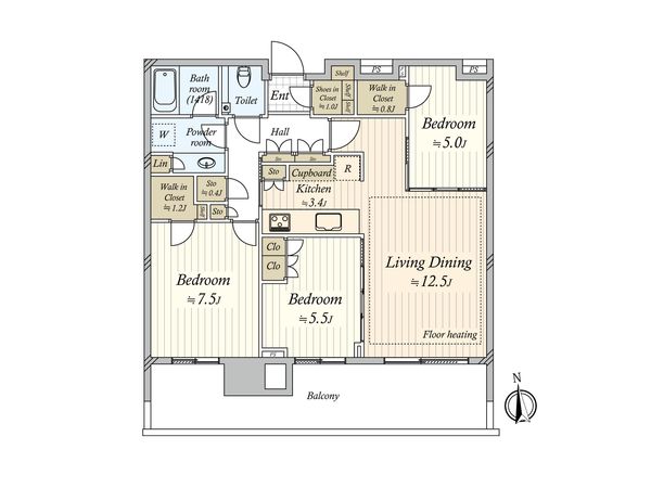 HARUMI FLAG PARK VILLAGE T棟 間取図(平面図) HARUMI FLAG PARK VILLAGE T棟 間取図(平面図)