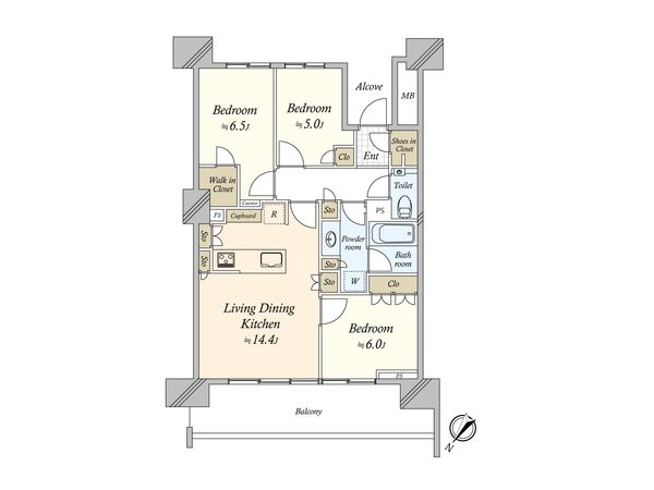 HARUMI FLAG SUN VILLAGE B棟 間取図(平面図) HARUMI FLAG SUN VILLAGE B棟 間取図(平面図)