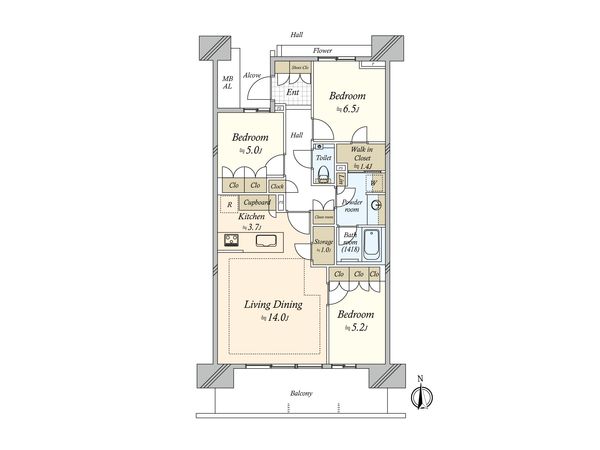 HARUMI FLAG SUN VILLAGE E棟 間取図(平面図) 間取図(平面図)
