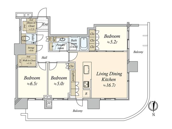 HARUMI FLAG PARK VILLAGE T棟 間取図(平面図)