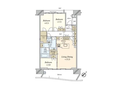 HARUMI FLAG SEA VILLAGE E棟 間取図(平面図)